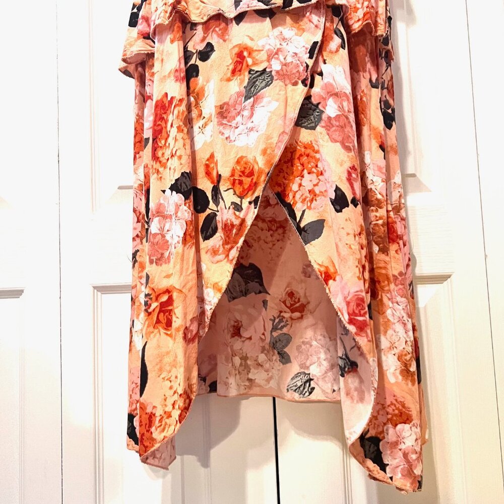 Anthropologies JAASE-Maxi Peach/Floral Long Tiered Ruffle X Small Dress-Boho - Picture 5 of 16